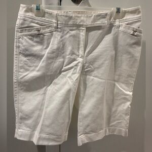 White House Black Market Classic White Bermudas